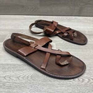 White Mountain Harri Leather Footbeds Sandal Brown Thong Women's Size 9M